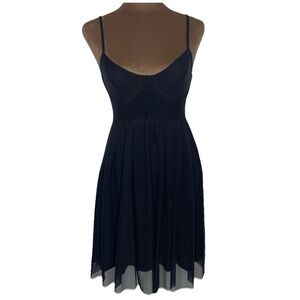 90s Y2K Vintage Mini Dress Small Black Sheer Mesh Fairy Ballet Grunge Whimsigoth